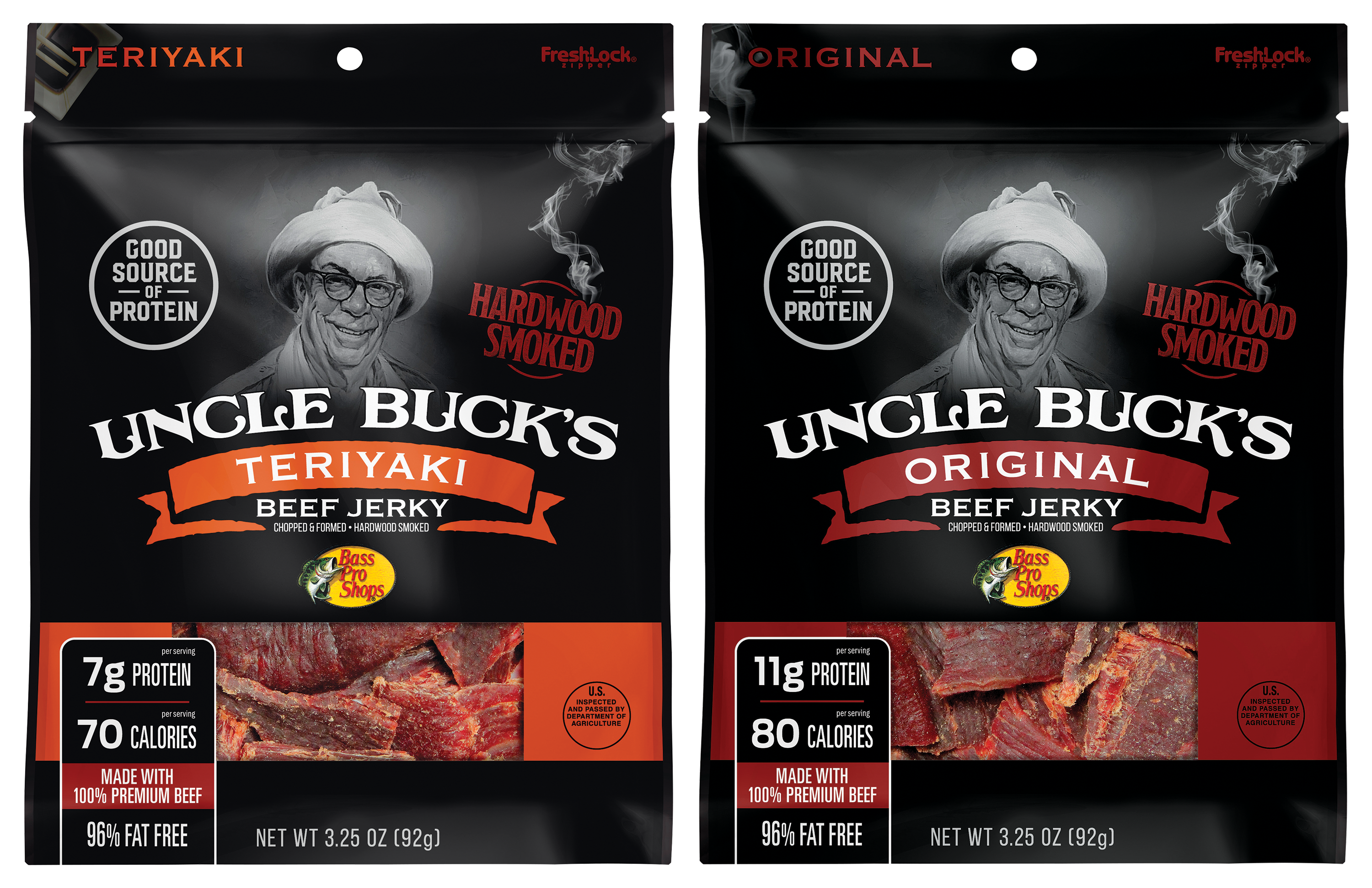 Bass Pro Shops Uncle Buck's Teriyaki and Original Beef Jerky 2Pack